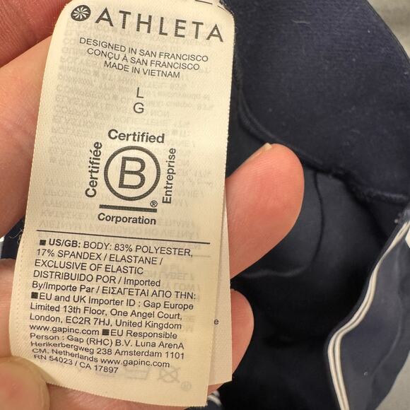 Athleta Skort Womens Large Navy Blue Ace Advantage Tipped Activewear Golf Tennis - Picture 5 of 9